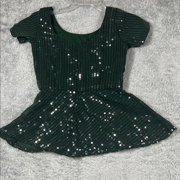Dark Green Sequin Top - Picture 4 of 10
